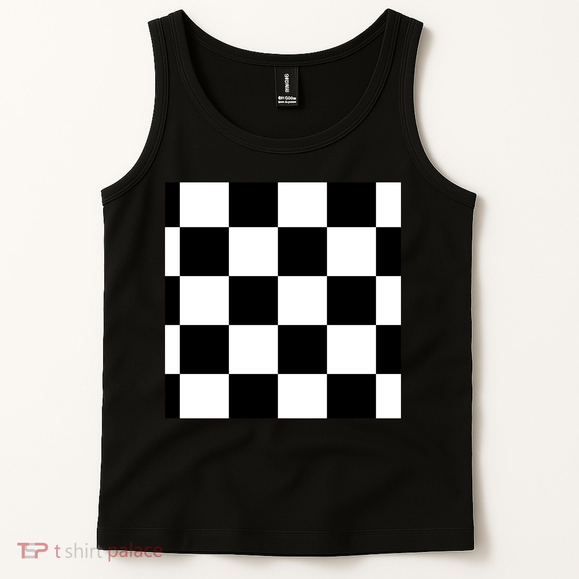 Chess Board Black And White Checkered Tank Top