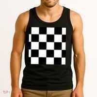 Chess Board Black And White Checkered Tank Top thumb 3