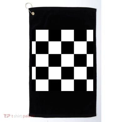 Chess Board Black And White Checkered Golf Towel