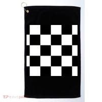Chess Board Black And White Checkered Golf Towel thumb 0