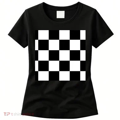 Chess Board Black And White Checkered Women's T-Shirt