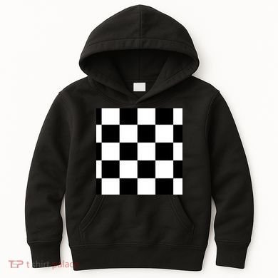 Chess Board Black And White Checkered Kids Hoodie