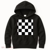 Chess Board Black And White Checkered Kids Hoodie thumb 0