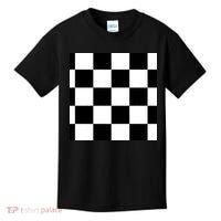 Chess Board Black And White Checkered Kids T-Shirt thumb 0