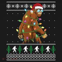 Christmas Bigfoot Boy Funny Ugly Xmas Sweater Meaningful Gift Women's Hoodie thumb 2