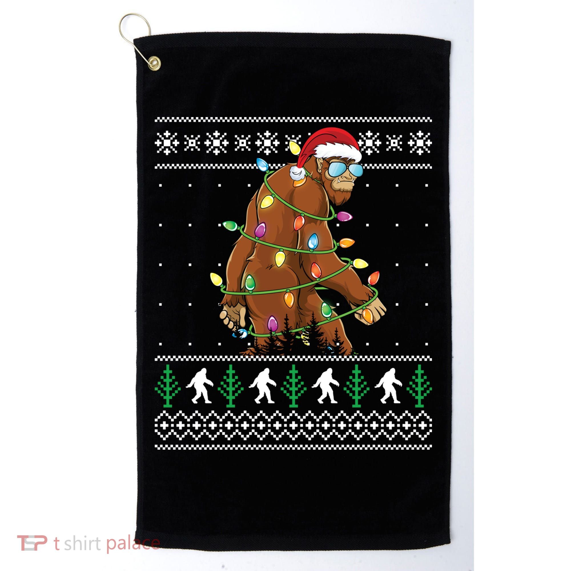 Christmas Bigfoot Boy Funny Ugly Xmas Sweater Meaningful Gift Golf Towel
