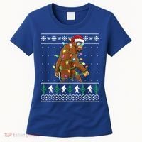 Christmas Bigfoot Boy Funny Ugly Xmas Sweater Meaningful Gift Women's T-Shirt thumb 0