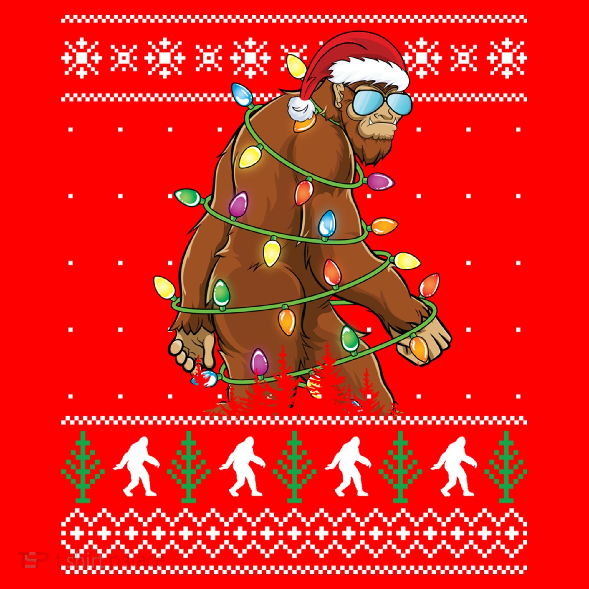 Christmas Bigfoot Boy Funny Ugly Xmas Sweater Meaningful Gift Santa Hat
