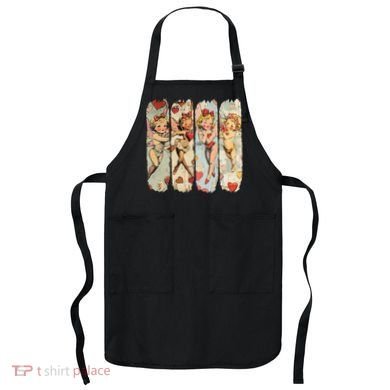 Cupid Blowing Bubble Heart Sunglasses Valentines Day Apron