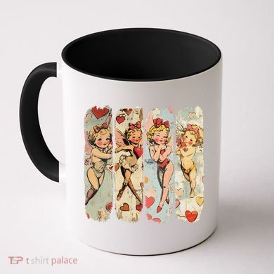 Cupid Blowing Bubble Heart Sunglasses Valentines Day Coffee Mug