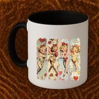 Cupid Blowing Bubble Heart Sunglasses Valentines Day Coffee Mug thumb 2