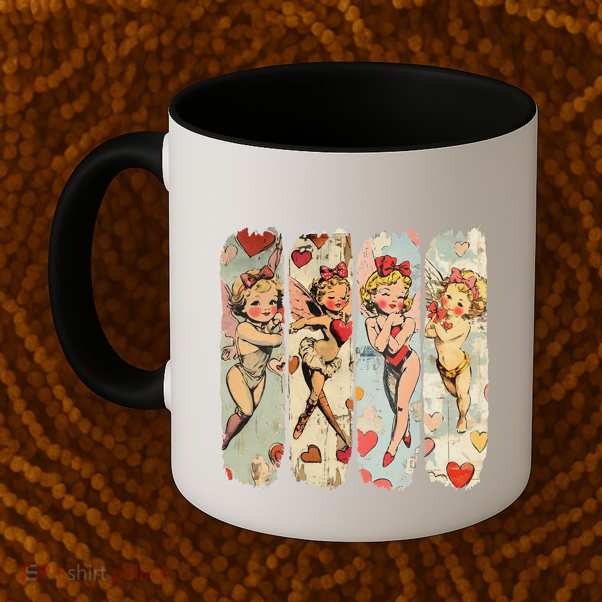 Cupid Blowing Bubble Heart Sunglasses Valentines Day Coffee Mug