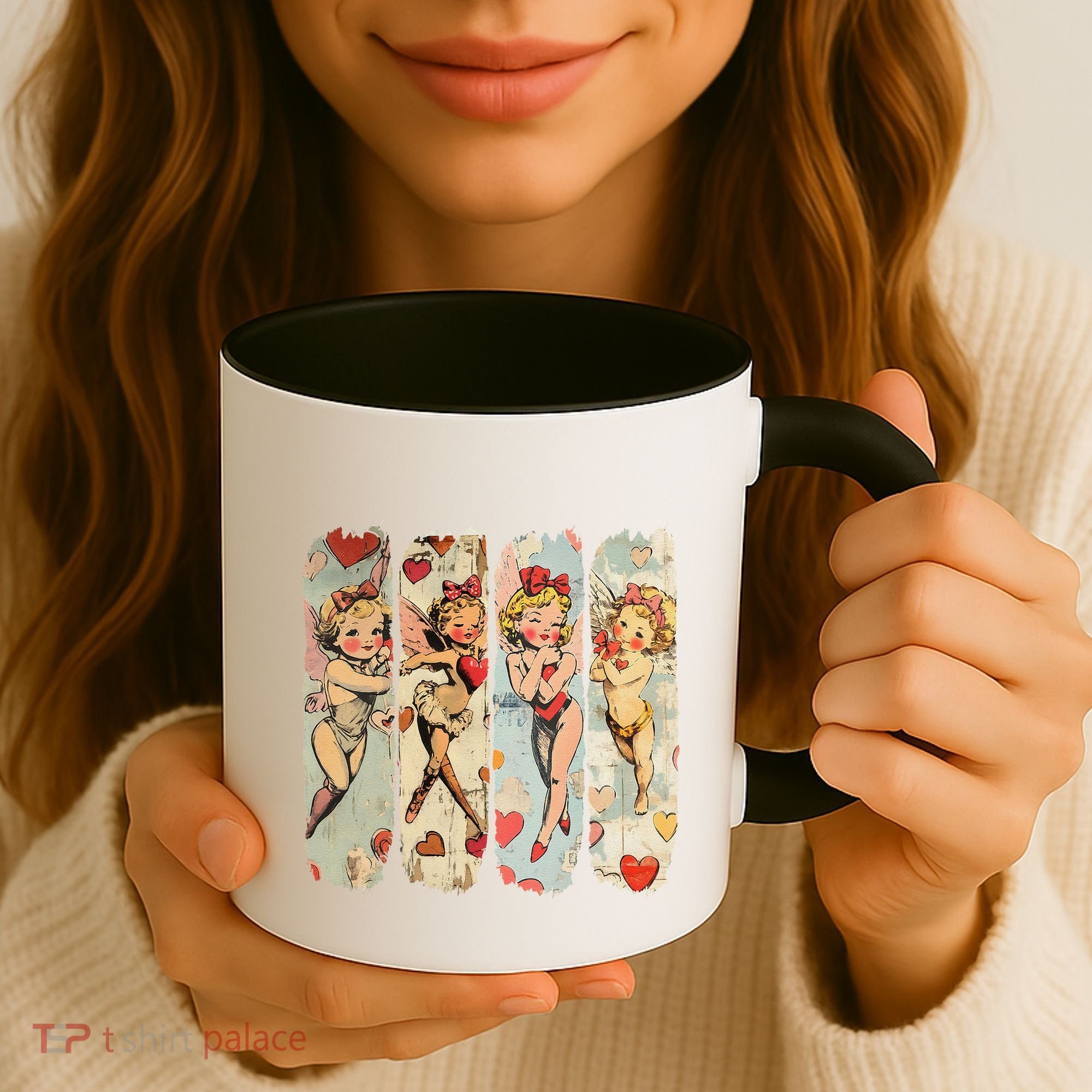 Cupid Blowing Bubble Heart Sunglasses Valentines Day Coffee Mug