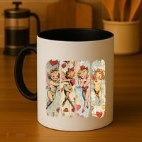 Cupid Blowing Bubble Heart Sunglasses Valentines Day Coffee Mug thumb 4