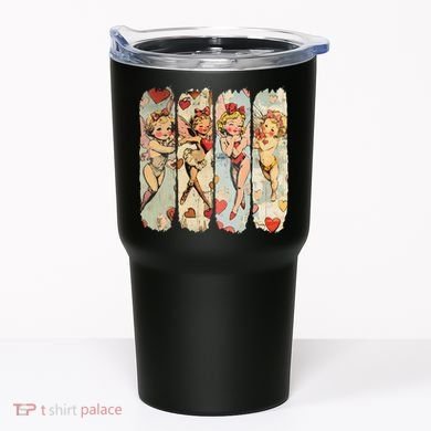 Cupid Blowing Bubble Heart Sunglasses Valentines Day Tumbler