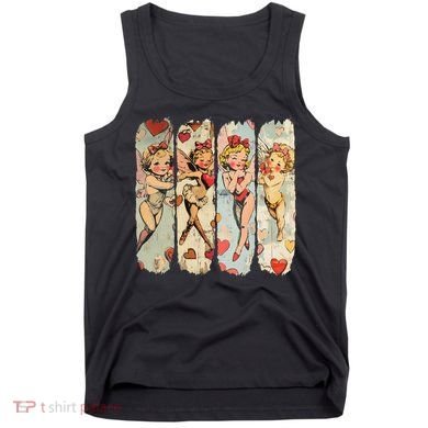 Cupid Blowing Bubble Heart Sunglasses Valentines Day Tank Top