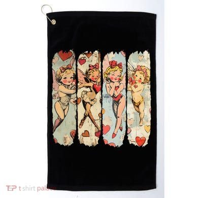 Cupid Blowing Bubble Heart Sunglasses Valentines Day Golf Towel