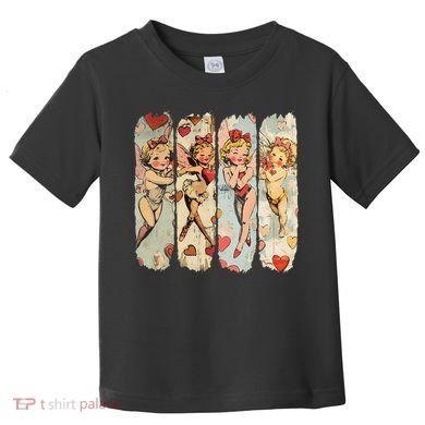 Cupid Blowing Bubble Heart Sunglasses Valentines Day Toddler T-Shirt