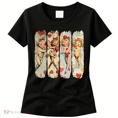 Cupid Blowing Bubble Heart Sunglasses Valentines Day Women's T-Shirt