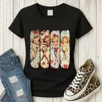 Cupid Blowing Bubble Heart Sunglasses Valentines Day Women's T-Shirt thumb 3