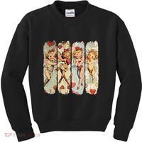 Cupid Blowing Bubble Heart Sunglasses Valentines Day Kids Sweatshirt thumb 0