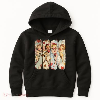 Cupid Blowing Bubble Heart Sunglasses Valentines Day Kids Hoodie