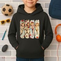 Cupid Blowing Bubble Heart Sunglasses Valentines Day Kids Hoodie thumb 2