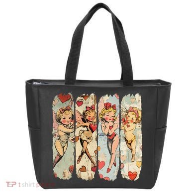 Cupid Blowing Bubble Heart Sunglasses Valentines Day Tote Bag
