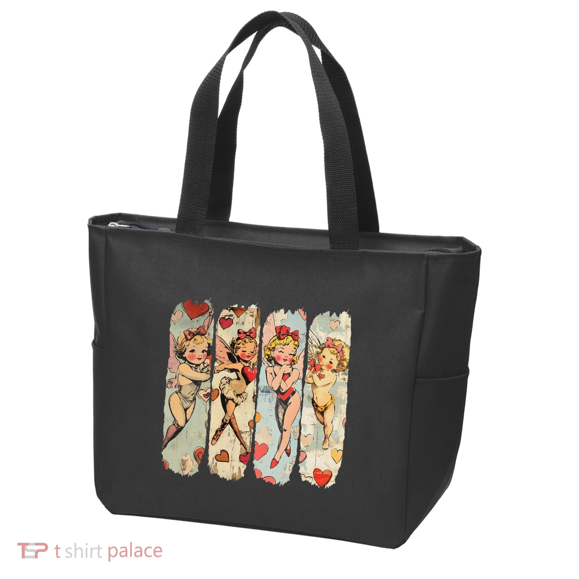 Cupid Blowing Bubble Heart Sunglasses Valentines Day Tote Bag