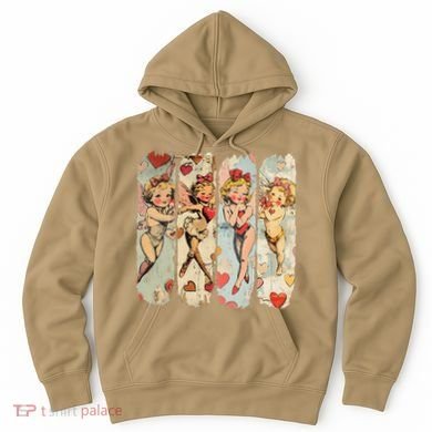 Cupid Blowing Bubble Heart Sunglasses Valentines Day Hoodie
