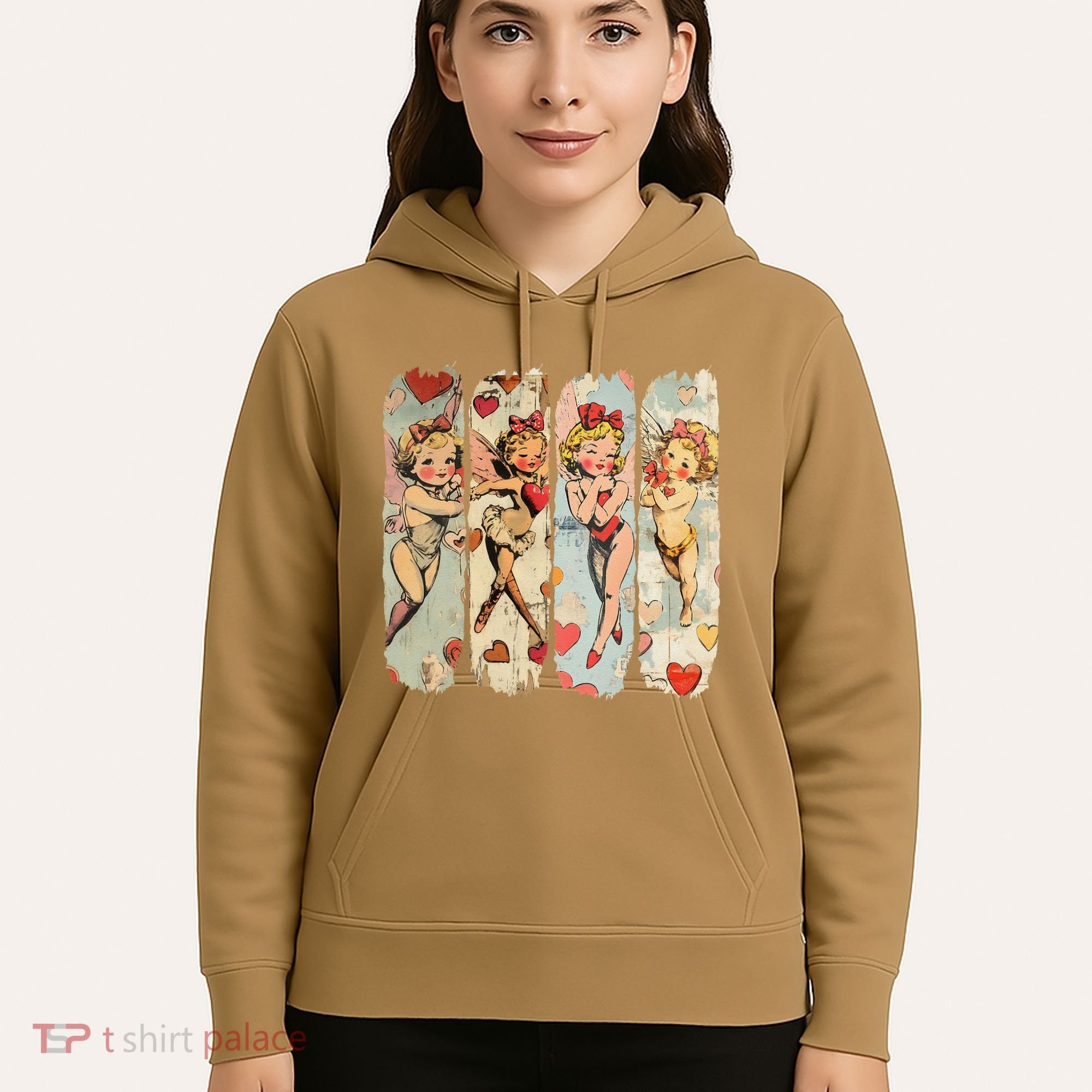 Cupid Blowing Bubble Heart Sunglasses Valentines Day Hoodie