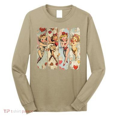 Cupid Blowing Bubble Heart Sunglasses Valentines Day Long Sleeve Shirt
