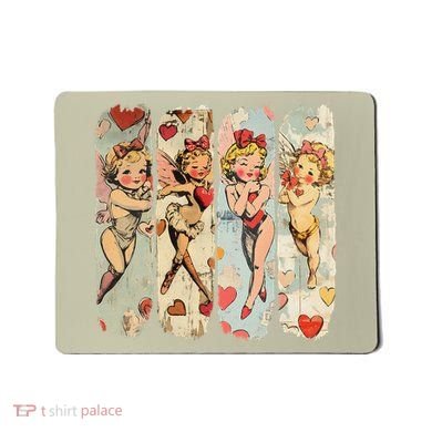Cupid Blowing Bubble Heart Sunglasses Valentines Day Mousepad