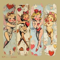 Cupid Blowing Bubble Heart Sunglasses Valentines Day Mousepad thumb 1