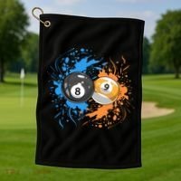 Cool Billiard Balls For 8 Ball And 9ball Player Cool Gift Golf Towel thumb 1