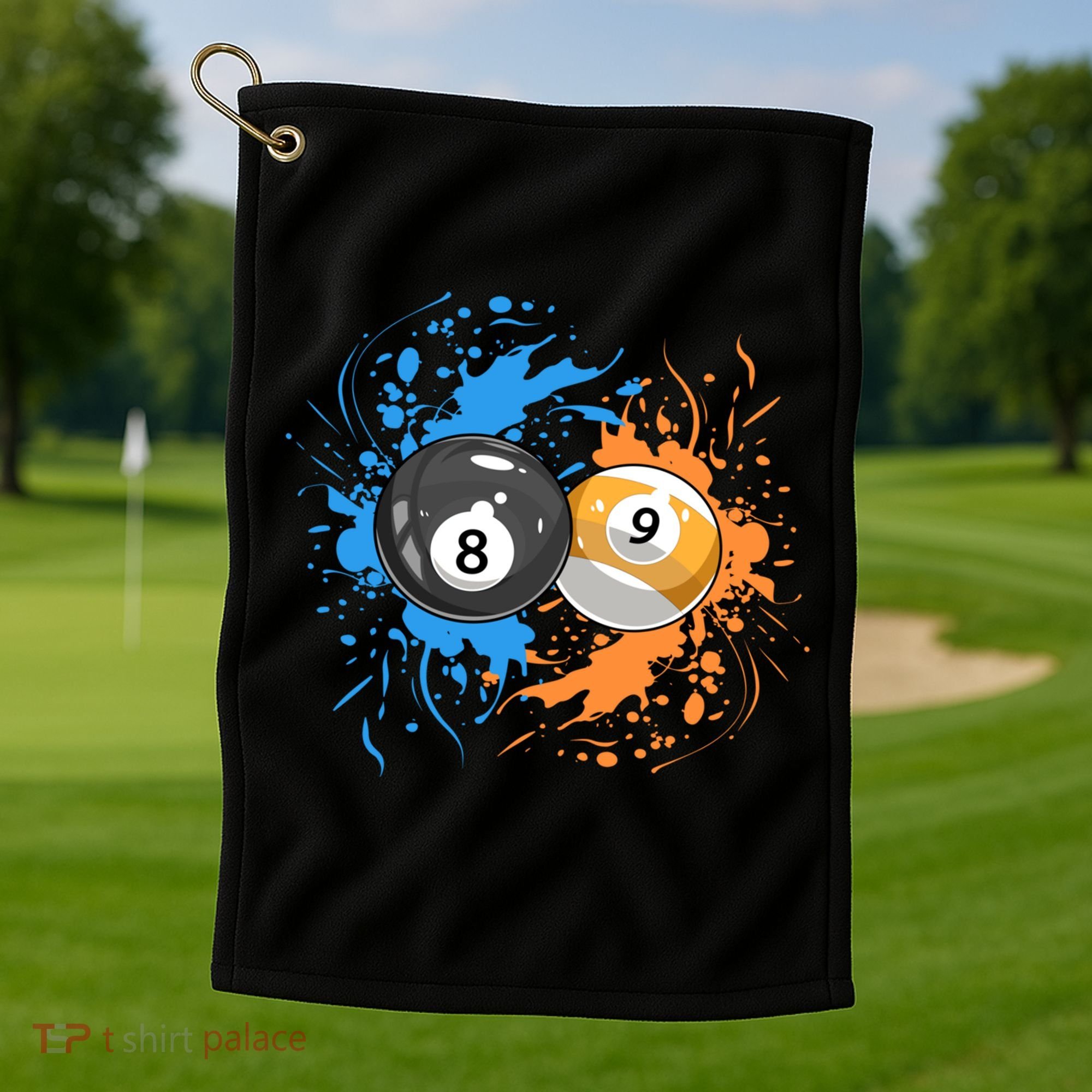 Cool Billiard Balls For 8 Ball And 9ball Player Cool Gift Golf Towel