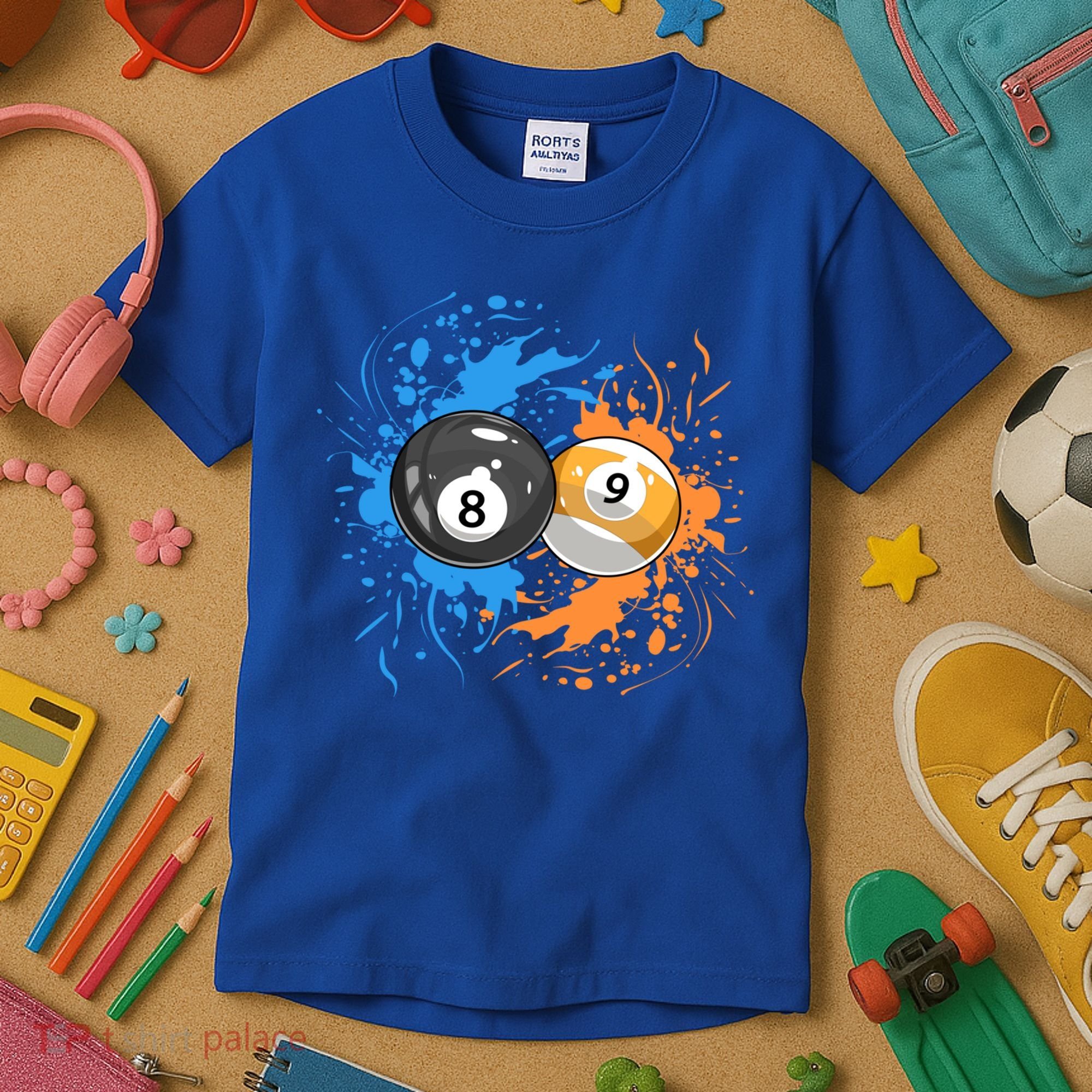 Cool Billiard Balls For 8 Ball And 9ball Player Cool Gift Kids T-Shirt