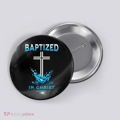 Christian Baptism Baptized In Christ Keepsake Button