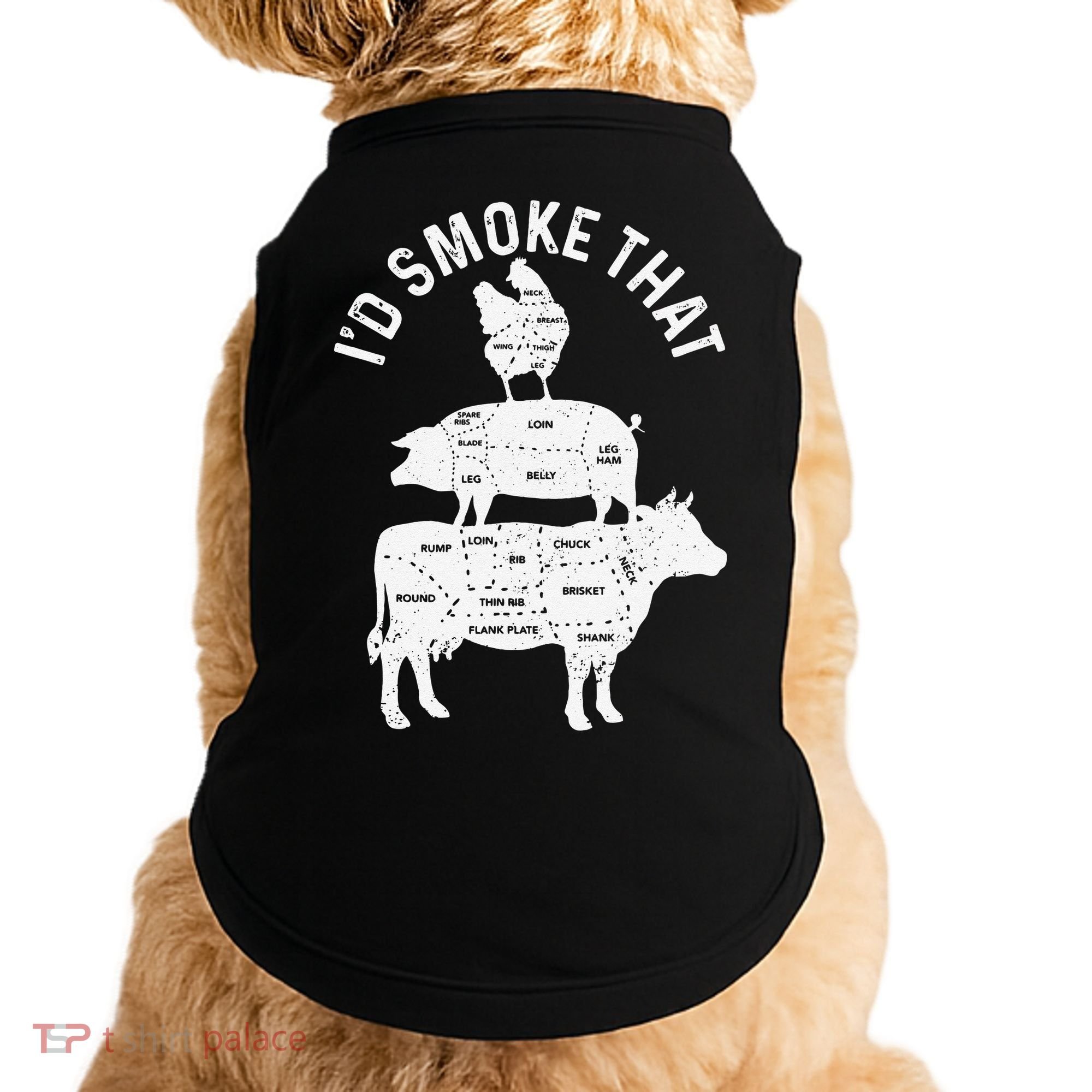 Chef Butcher BBQ Id Smoke That Pork Beef Funny Fathers Day Doggie Tank