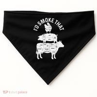Chef Butcher BBQ Id Smoke That Pork Beef Funny Fathers Day USA-Made Doggie Bandana thumb 0