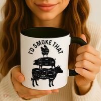 Chef Butcher BBQ Id Smoke That Pork Beef Funny Fathers Day Coffee Mug thumb 3