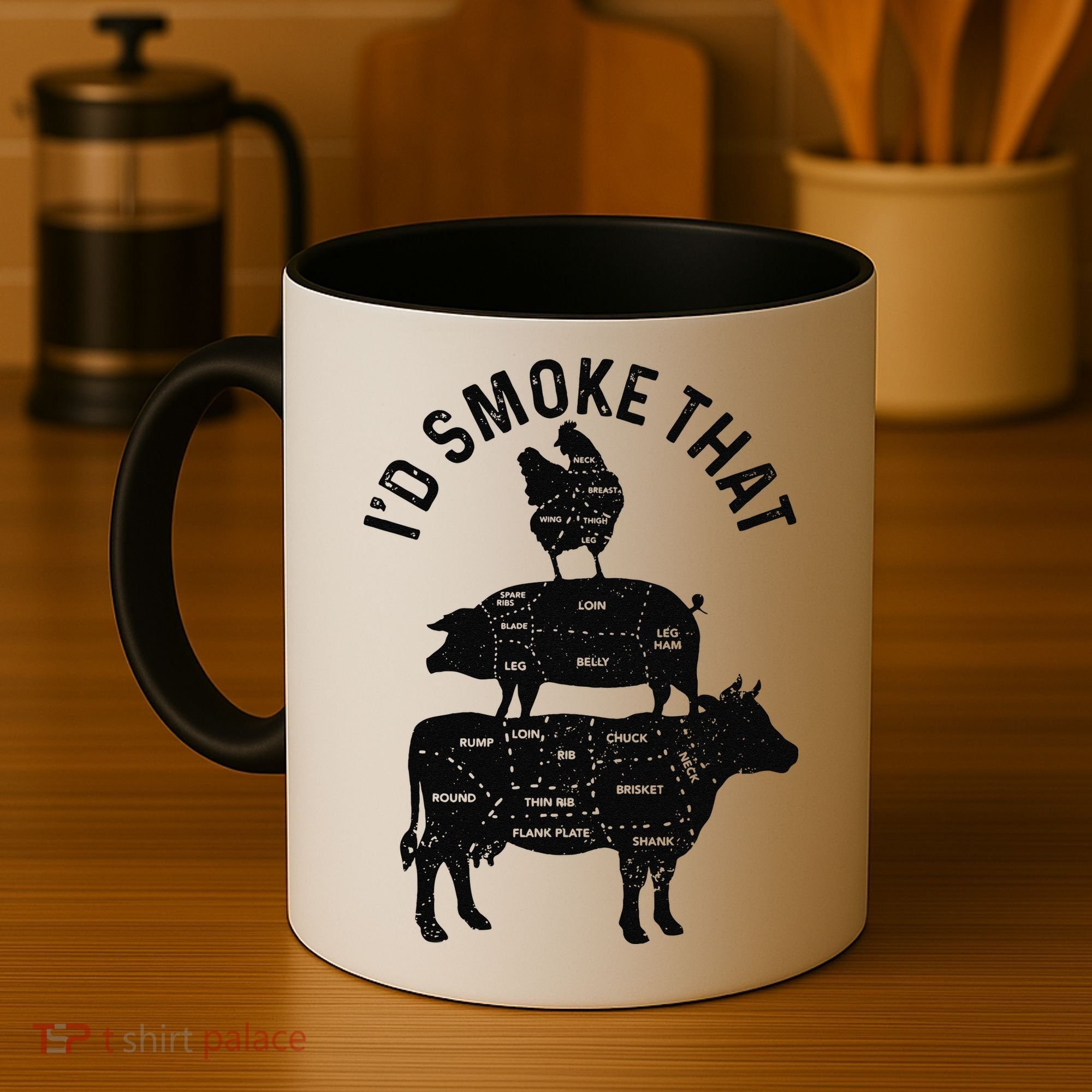 Chef Butcher BBQ Id Smoke That Pork Beef Funny Fathers Day Coffee Mug