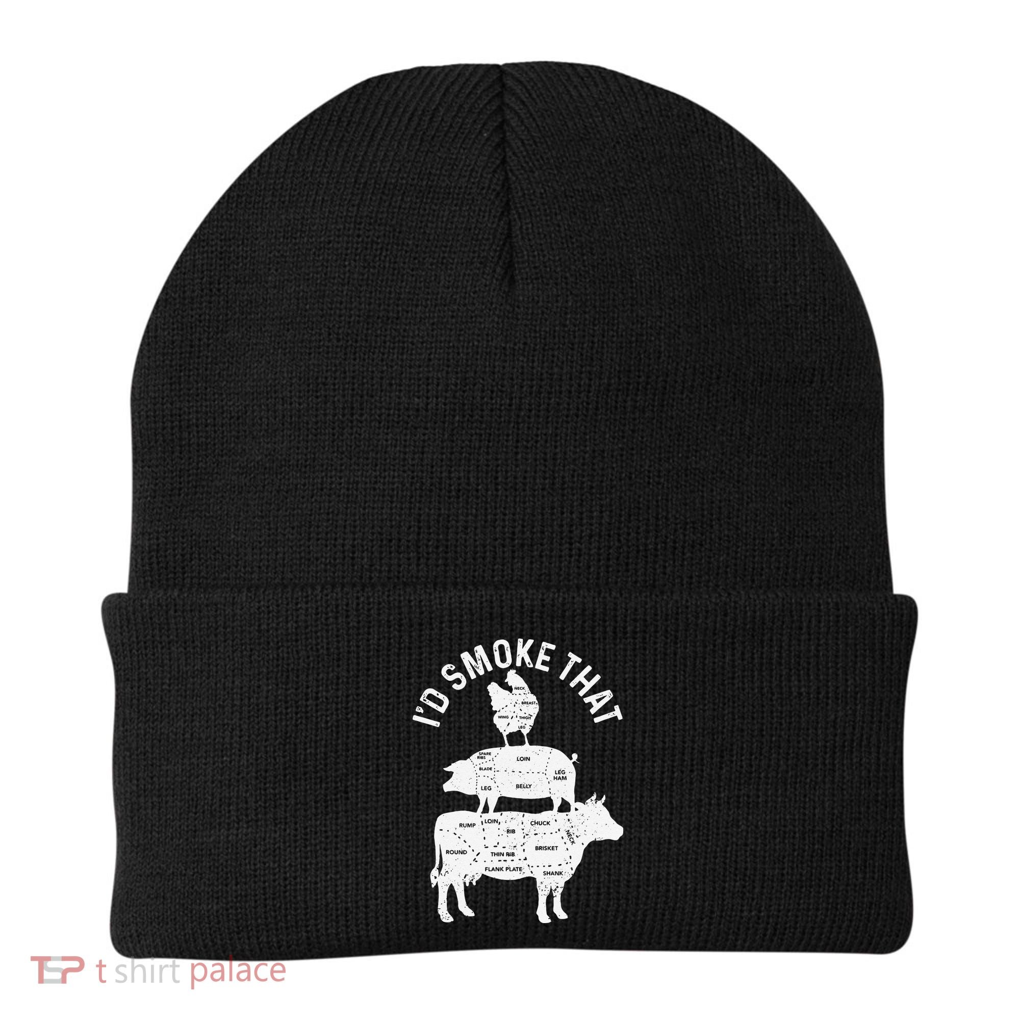 Chef Butcher BBQ Id Smoke That Pork Beef Funny Fathers Day Beanie