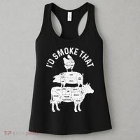 Chef Butcher BBQ Id Smoke That Pork Beef Funny Fathers Day Women's Tank Top thumb 3
