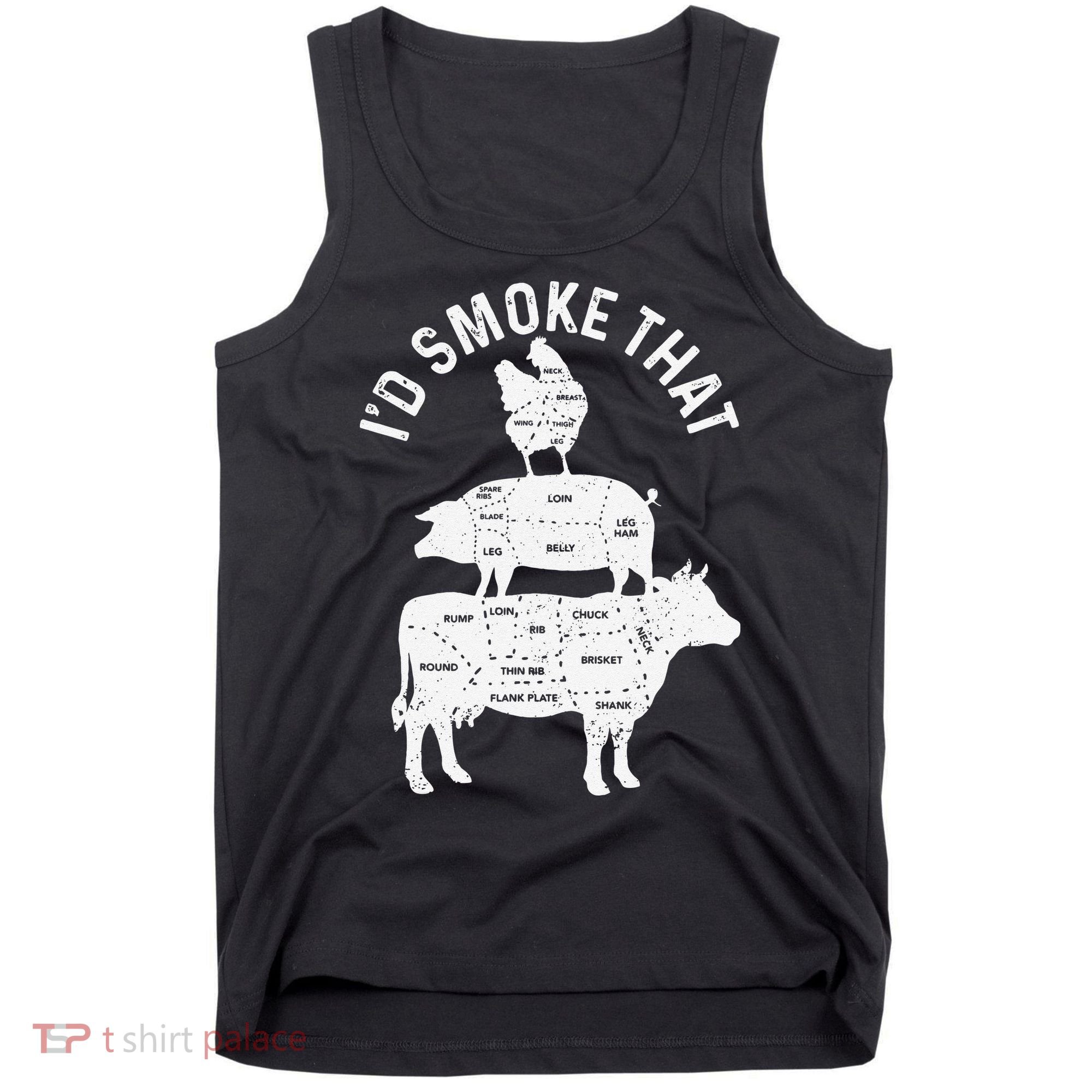 Chef Butcher BBQ Id Smoke That Pork Beef Funny Fathers Day Tank Top