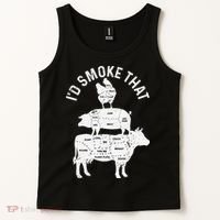 Chef Butcher BBQ Id Smoke That Pork Beef Funny Fathers Day Tank Top thumb 2