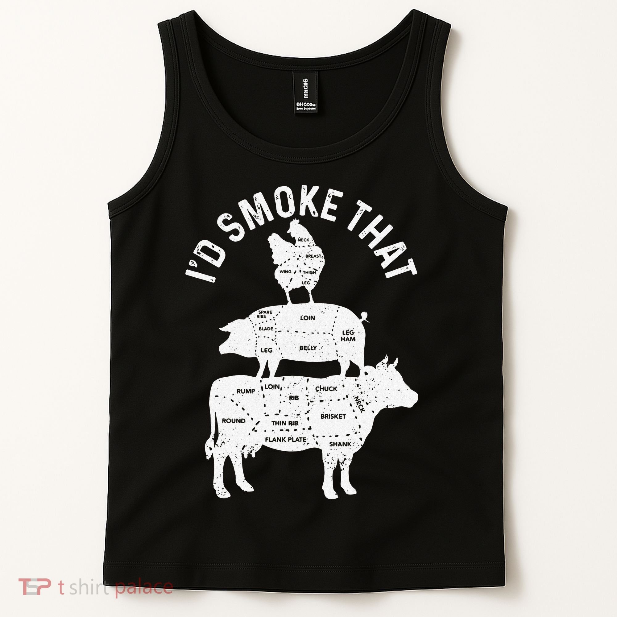 Chef Butcher BBQ Id Smoke That Pork Beef Funny Fathers Day Tank Top