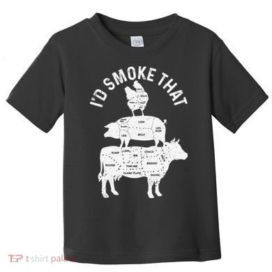 Chef Butcher BBQ Id Smoke That Pork Beef Funny Fathers Day Toddler T-Shirt