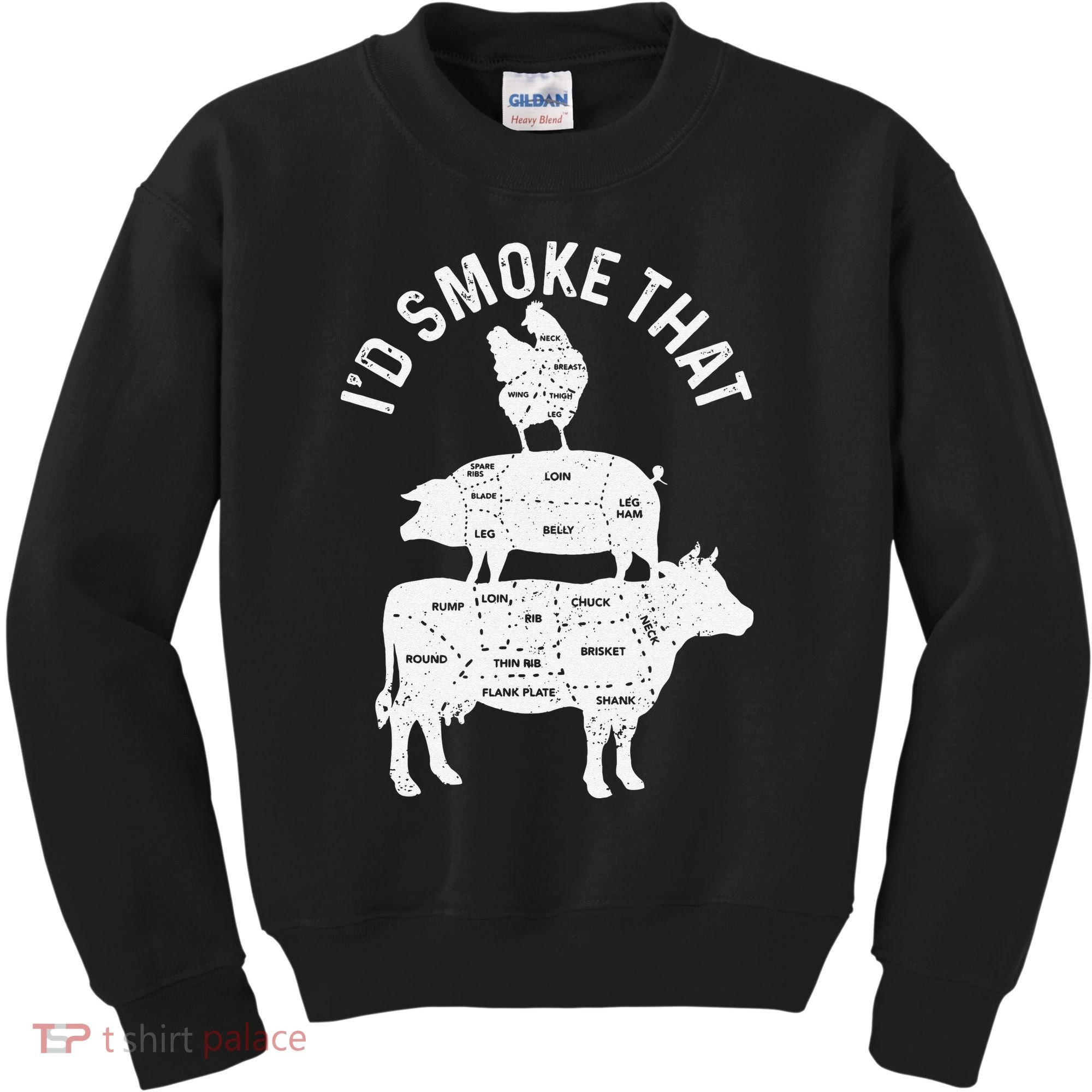 Chef Butcher BBQ Id Smoke That Pork Beef Funny Fathers Day Kids Sweatshirt