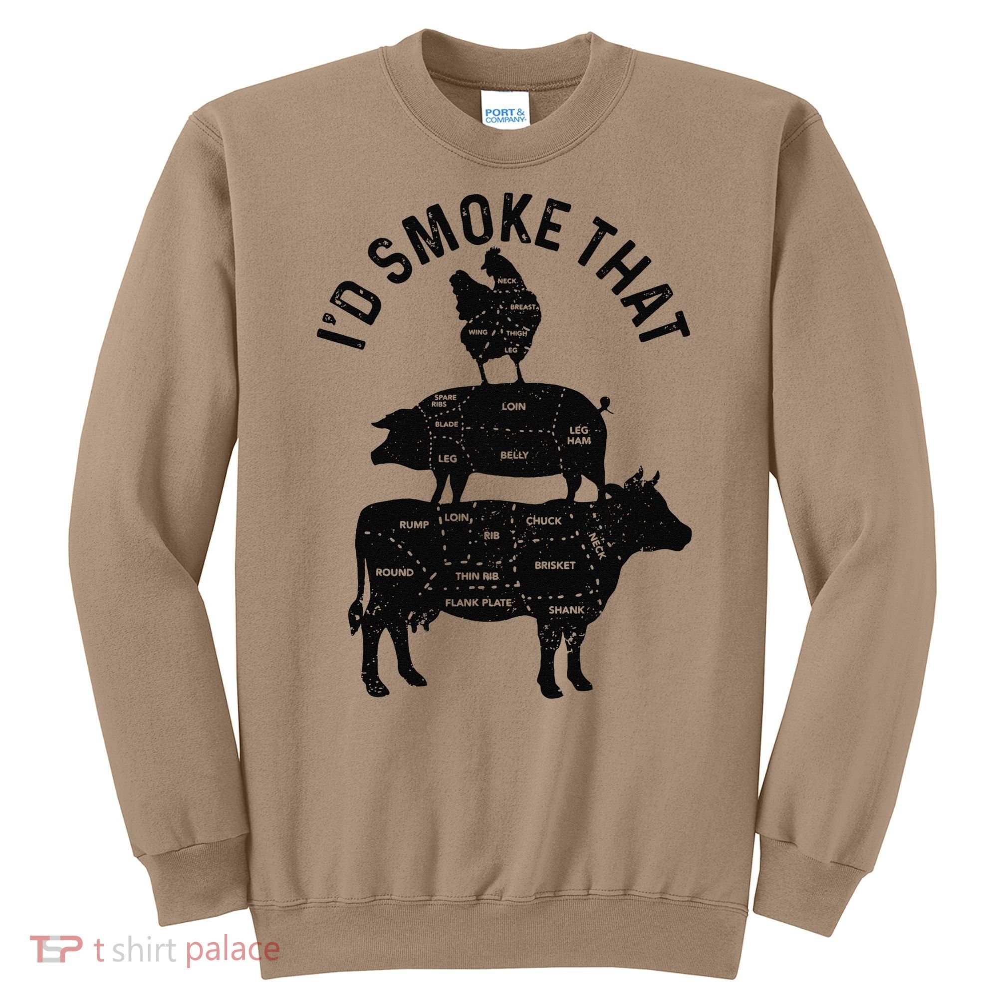Chef Butcher BBQ Id Smoke That Pork Beef Funny Fathers Day Sweatshirt